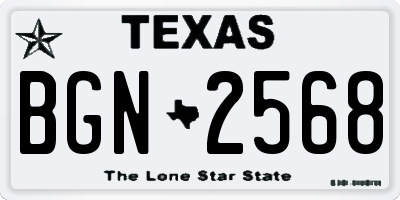 TX license plate BGN2568