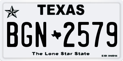 TX license plate BGN2579