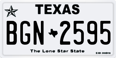 TX license plate BGN2595