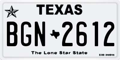 TX license plate BGN2612