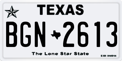 TX license plate BGN2613