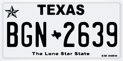 TX license plate BGN2639