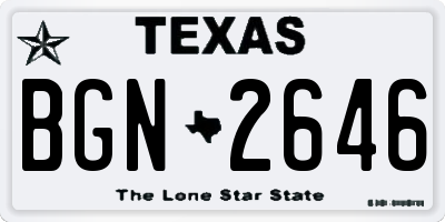 TX license plate BGN2646
