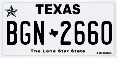 TX license plate BGN2660