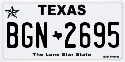 TX license plate BGN2695