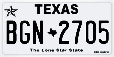 TX license plate BGN2705