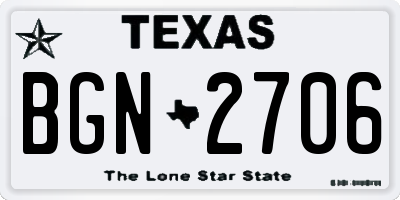 TX license plate BGN2706