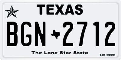TX license plate BGN2712