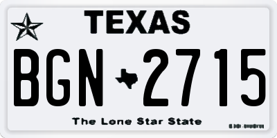 TX license plate BGN2715