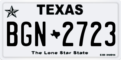 TX license plate BGN2723