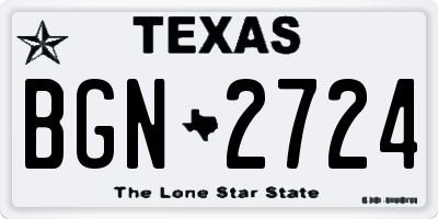 TX license plate BGN2724