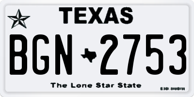 TX license plate BGN2753