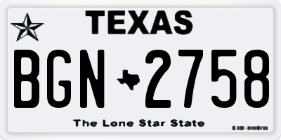 TX license plate BGN2758