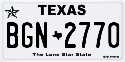 TX license plate BGN2770