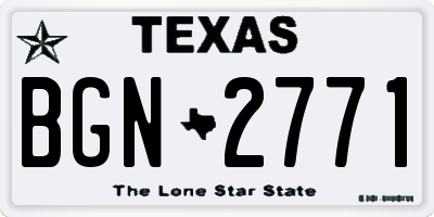 TX license plate BGN2771