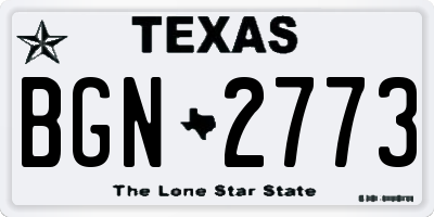 TX license plate BGN2773