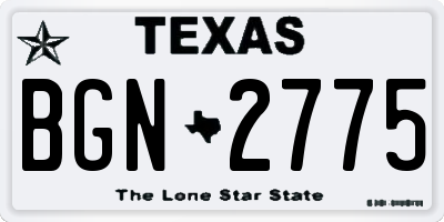 TX license plate BGN2775