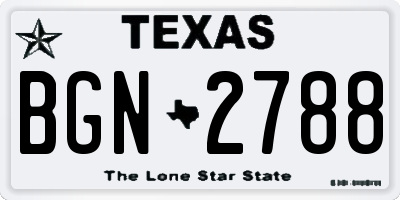 TX license plate BGN2788
