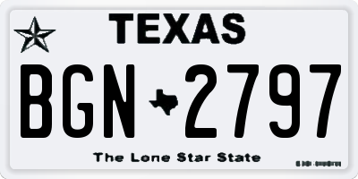TX license plate BGN2797