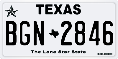 TX license plate BGN2846