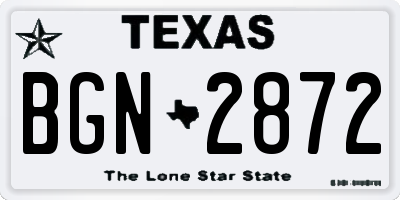 TX license plate BGN2872