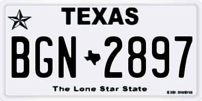 TX license plate BGN2897