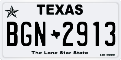 TX license plate BGN2913