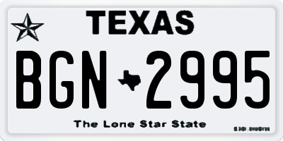 TX license plate BGN2995
