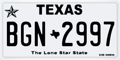 TX license plate BGN2997