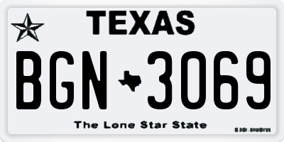 TX license plate BGN3069