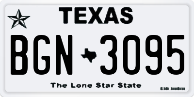 TX license plate BGN3095