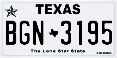 TX license plate BGN3195