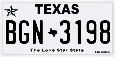 TX license plate BGN3198