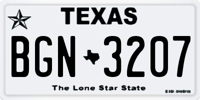 TX license plate BGN3207