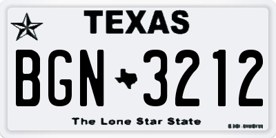 TX license plate BGN3212