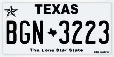 TX license plate BGN3223