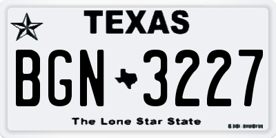 TX license plate BGN3227