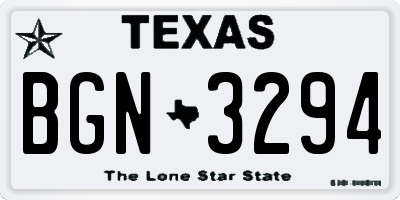 TX license plate BGN3294