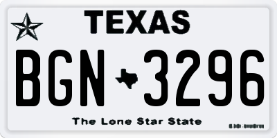 TX license plate BGN3296