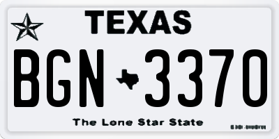 TX license plate BGN3370