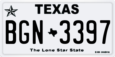 TX license plate BGN3397