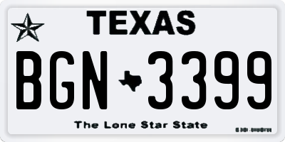 TX license plate BGN3399