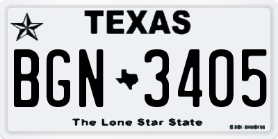 TX license plate BGN3405