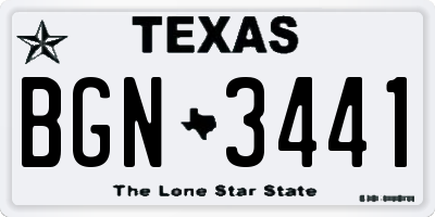 TX license plate BGN3441