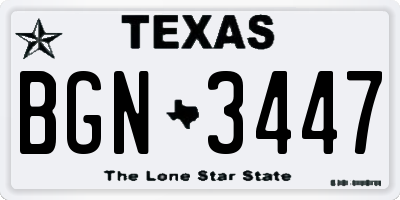 TX license plate BGN3447