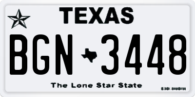 TX license plate BGN3448