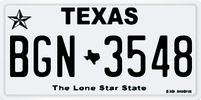 TX license plate BGN3548