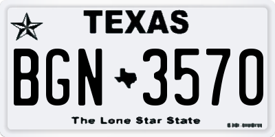 TX license plate BGN3570