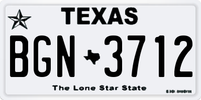 TX license plate BGN3712