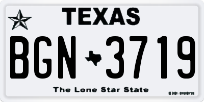TX license plate BGN3719